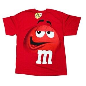 M & M's Peanut Big Red Chocolate Candy Face Character 2009 Tshirt Mens XL